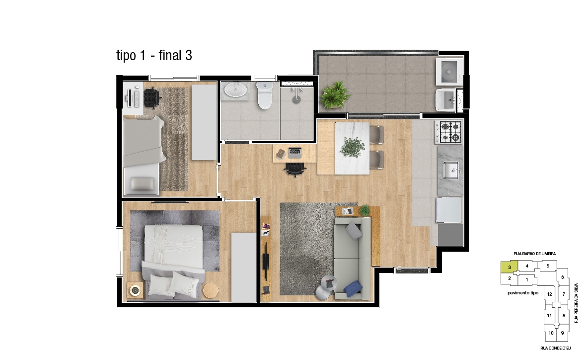 Imagem Apartamento com 2 Quartos à Venda, 47 m²em Vila Humaitá - Santo André