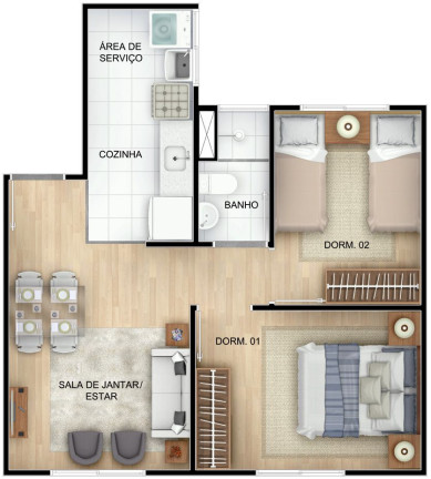 Imagem Apartamento com 2 Quartos à Venda, 41 m² em Campo Grande - Rio de Janeiro
