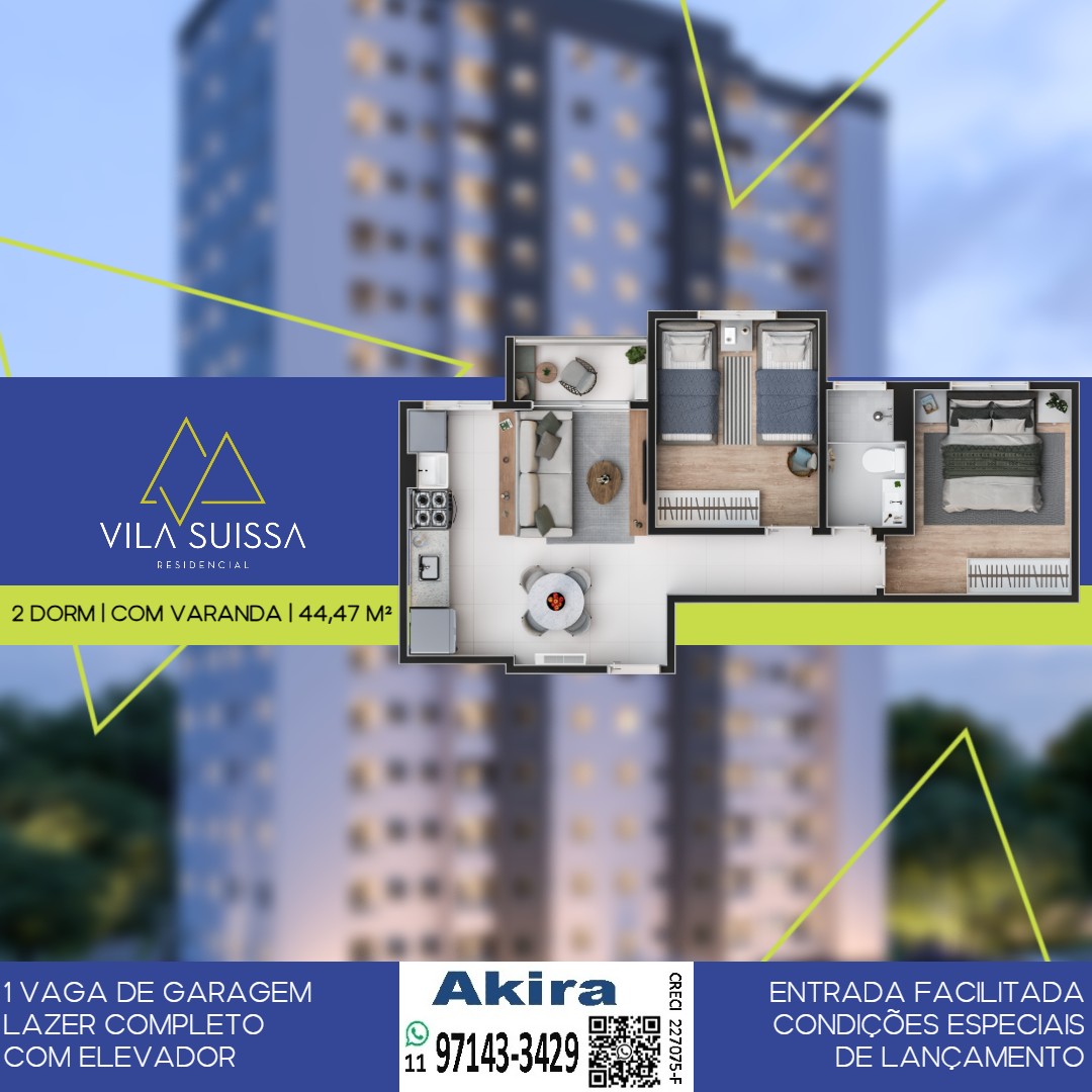 Imagem Apartamento com 2 Quartos à Venda, 44 m² em Vila Suissa - Mogi das Cruzes