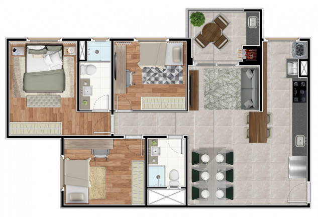 Imagem Apartamento com 3 Quartos à Venda, 83 m² em Casa Branca - Santo André