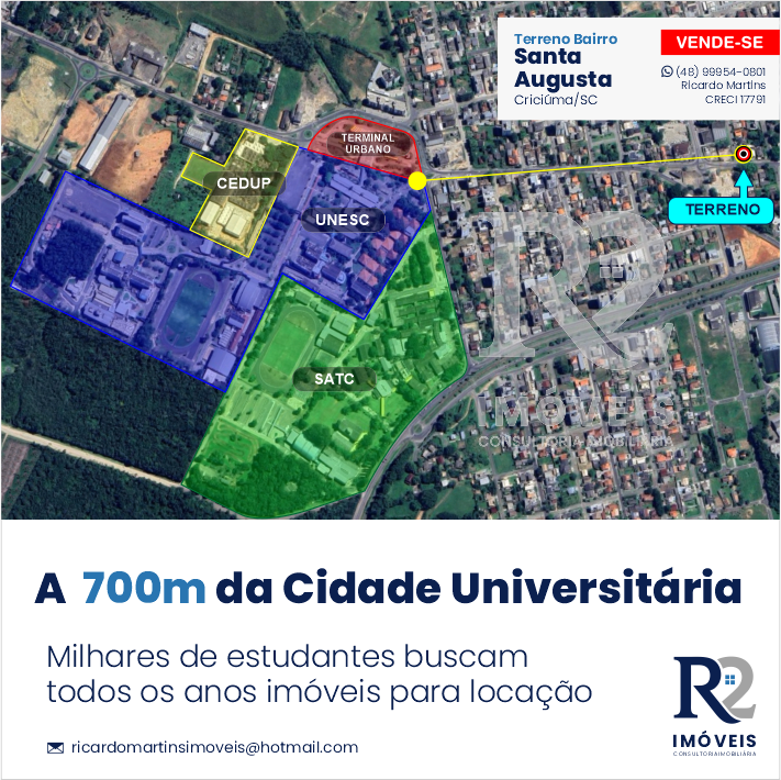 Imagem Terreno à Venda, 573 metro em Pinheirinho - Criciúma