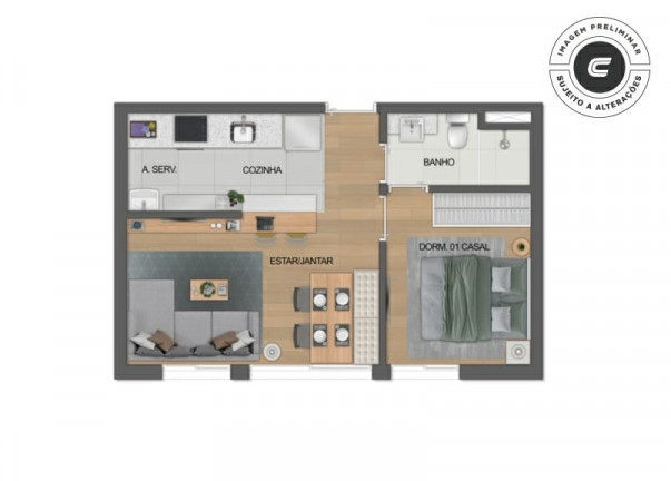 Imagem Apartamento com 2 Quartos à Venda, 37 m² em República - São Paulo