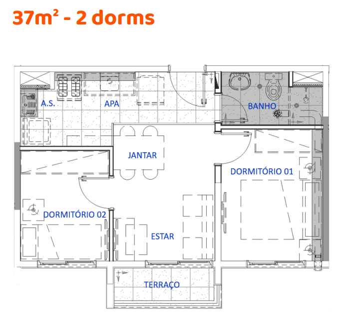 Imagem Apartamento com 2 Quartos à Venda, 44 m²em Barra Funda - São Paulo