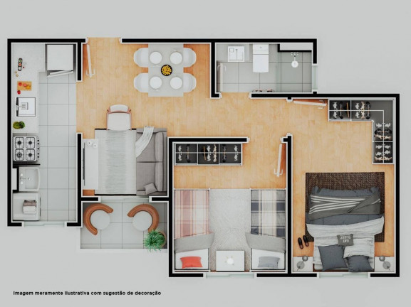 Imagem Apartamento com 2 Quartos à Venda, 46 m² em Botujuru - Mogi das Cruzes