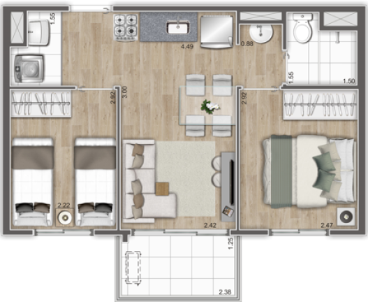 Imagem Apartamento com 3 Quartos à Venda, 49 m² em Planalto Paulista - São Paulo