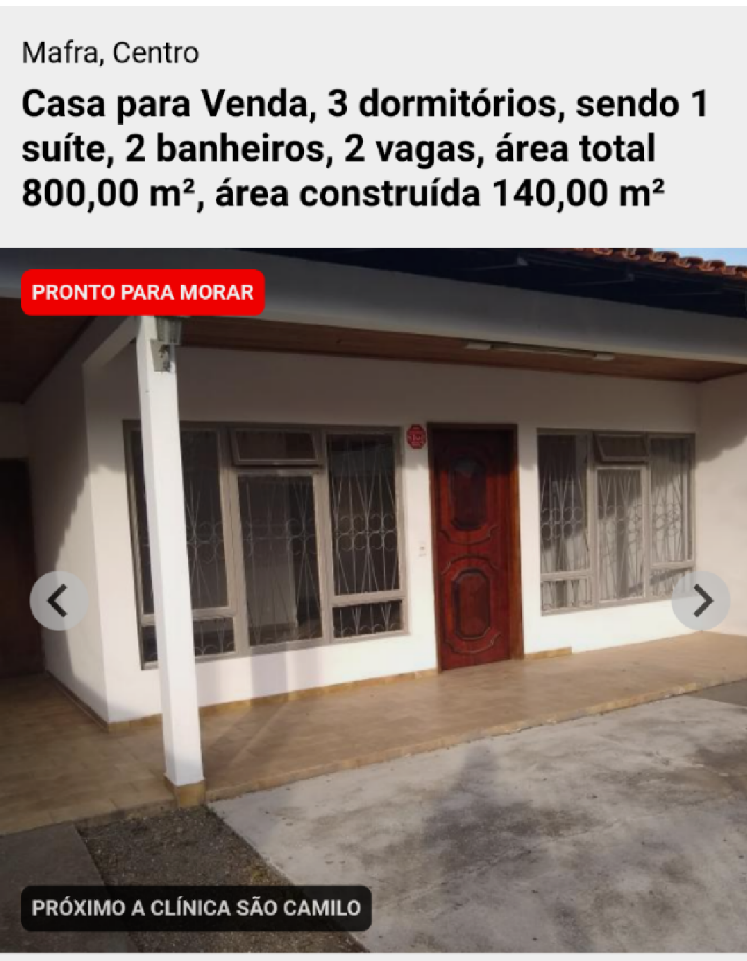 Casa com 3 Quartos à Venda, 140 m²em Vila Ferroviária - Mafra