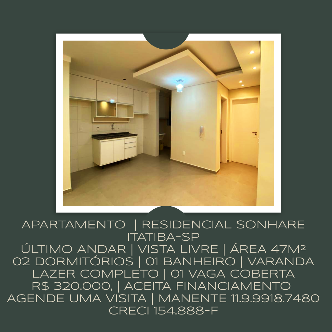 Apartamento com 2 Quartos à Venda, 47 m²em Jardim Ester - Itatiba