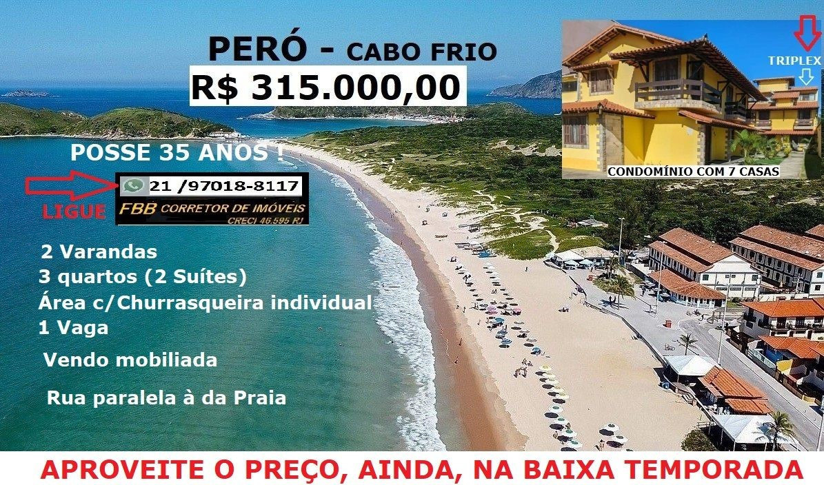 Foto do imóvel Casa de Condomínio com 3 Quartos à Venda, 100 m² em Peró - Cabo Frio