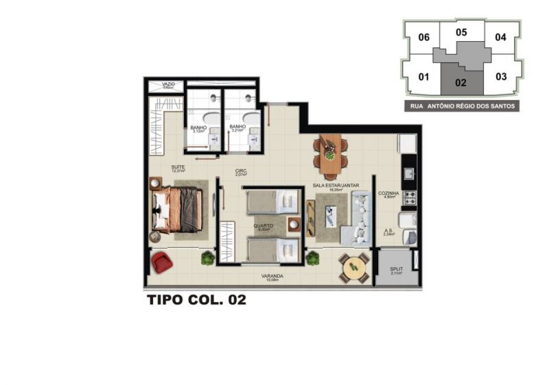 Imagem Apartamento com 3 Quartos à Venda, 86 m² em Itapuã - Vila Velha Imagem Apartamento com 3 Quartos à Venda, 86 m² em Itapuã - Vila Velha