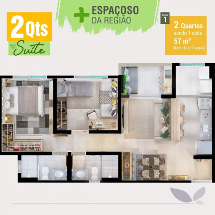 Imagem Apartamento com 2 Quartos à Venda, 54 m² em Jardim Helvécia - Aparecida de Goiânia Imagem Apartamento com 2 Quartos à Venda, 54 m² em Jardim Helvécia - Aparecida de Goiânia