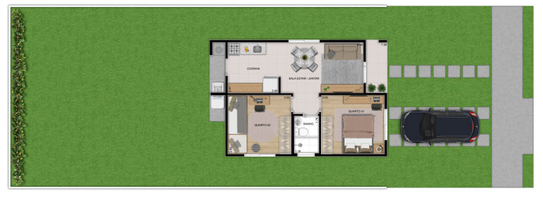 Imagem Casa de Condomínio com 2 Quartos à Venda, 43 m² em Cacau Pirera - Iranduba
