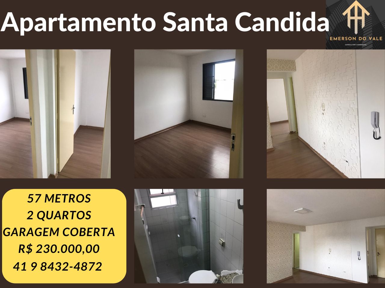 Apartamento com 2 Quartos à Venda, 58 m²em Santa Cândida - Curitiba