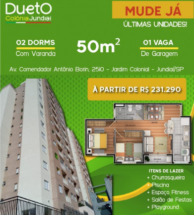 Imagem Apartamento com 2 Quartos à Venda, 50 m² em Jardim Rosaura - Jundiaí