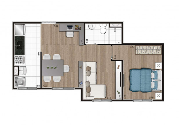 Imagem Apartamento com 2 Quartos à Venda, 40 m² em Jardim Adelfiore - São Paulo Imagem Apartamento com 2 Quartos à Venda, 40 m² em Jardim Adelfiore - São Paulo