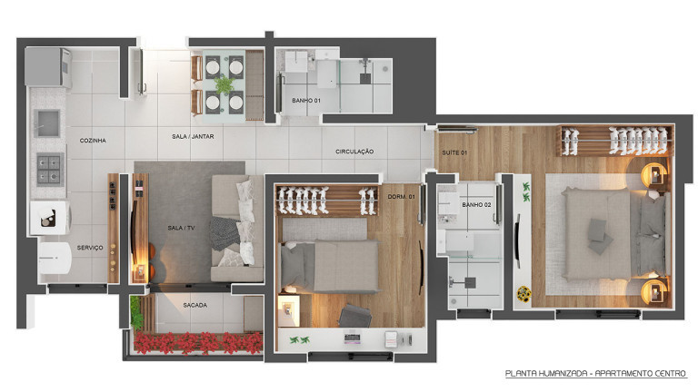 Imagem Apartamento com 2 Quartos à Venda, em Jardim Terramérica III - Americana Imagem Apartamento com 2 Quartos à Venda, em Jardim Terramérica III - Americana