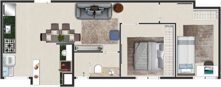 Imagem Apartamento com 2 Quartos à Venda, 45 m² em Jardim São Nicolau - São Paulo Imagem Apartamento com 2 Quartos à Venda, 45 m² em Jardim São Nicolau - São Paulo