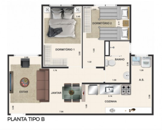 Imagem Apartamento com 2 Quartos à Venda, 52 m² em Jardim de Lourdes - Embu das Artes