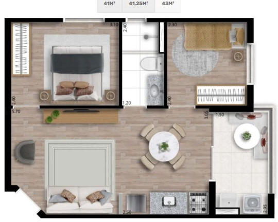 Imagem Apartamento com 2 Quartos à Venda, 43 m² em Piraporinha - Diadema