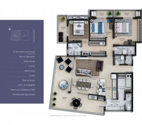 Imagem Apartamento com 3 Quartos à Venda, 318 m² em Pio Corrêa - Criciúma