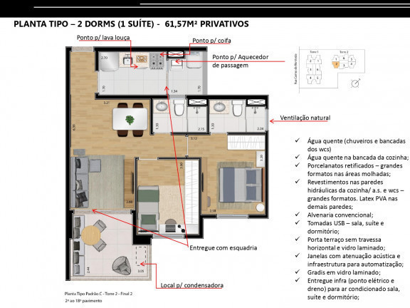 Imagem Apartamento com 2 Quartos à Venda, 61 m² em Jardim Caravelas - São Paulo