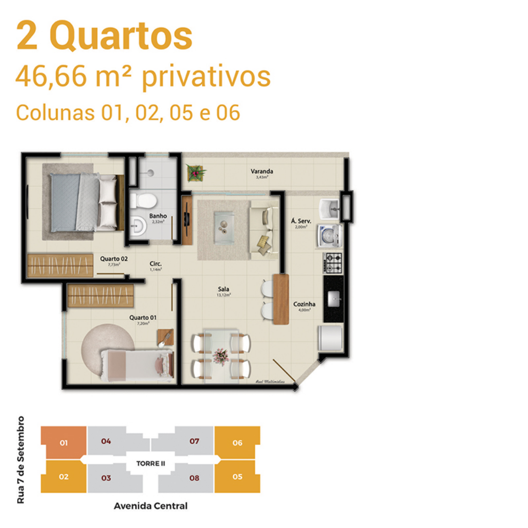 Imagem Apartamento com 2 Quartos à Venda, 55 m²em Jardim Tropical - Serra Imagem Apartamento com 2 Quartos à Venda, 55 m²em Jardim Tropical - Serra