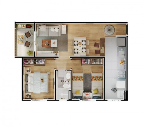 Imagem Apartamento com 2 Quartos à Venda, 50 m²em Jardim Record - Taboão da Serra