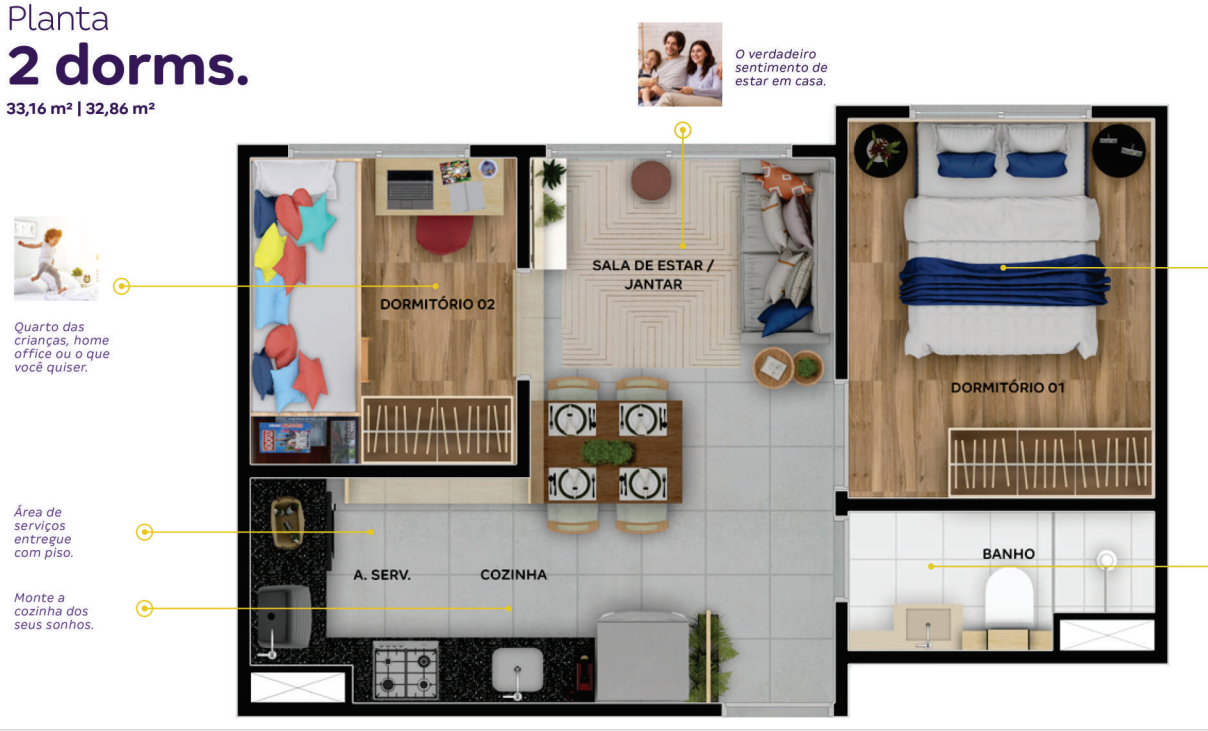 Imagem Apartamento com 2 Quartos à Venda, 33 m²em Vila das Belezas - São Paulo