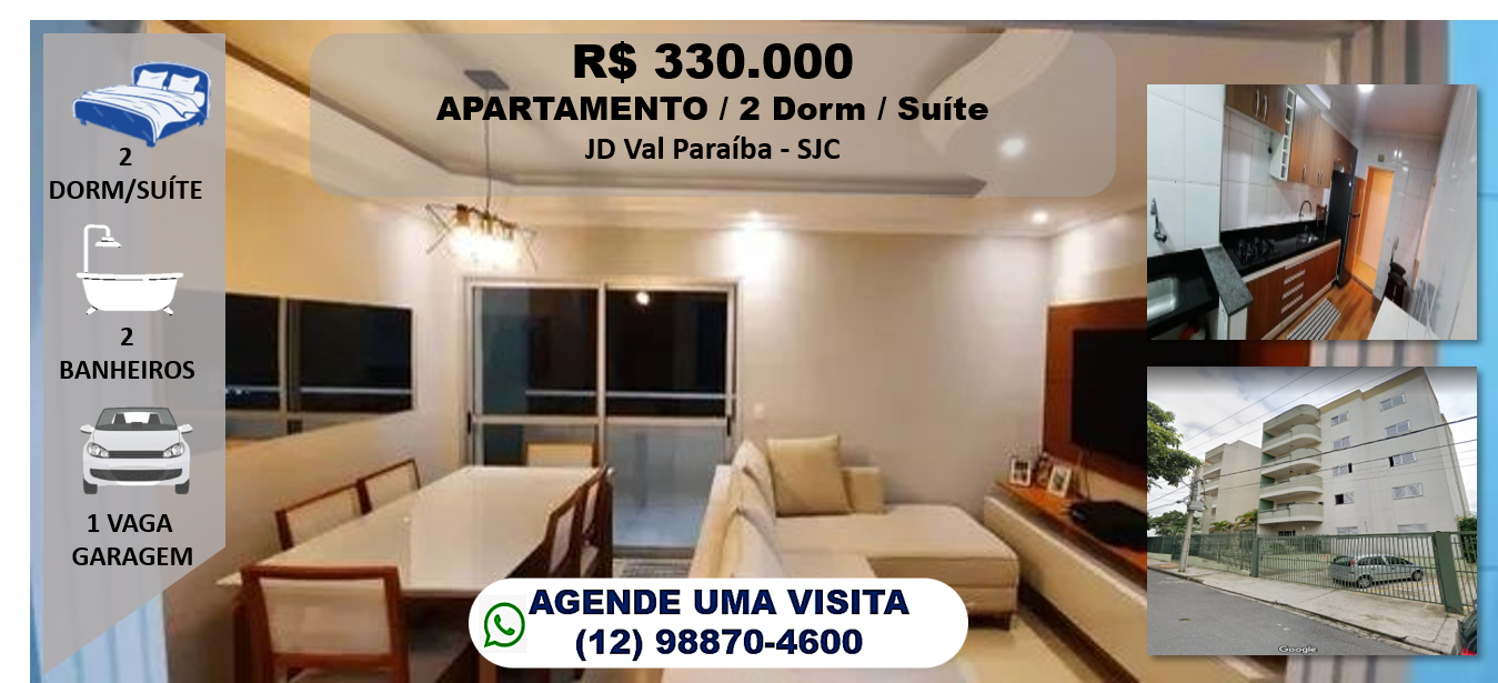 Apartamento com 2 Quartos à Venda, 71 m²em Vila Patrícia - São José dos Campos