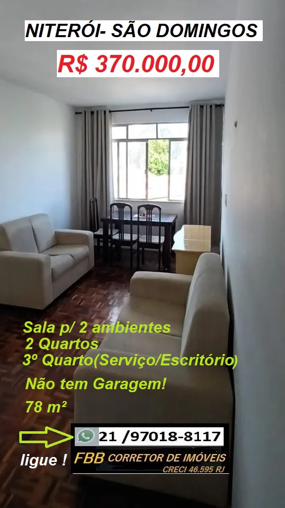 Apartamento com 2 Quartos à Venda, 78 m² em São Domingos - Niterói