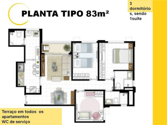 Imagem Apartamento com 3 Quartos à Venda, 84 m²em Dom Pedro I - Manaus