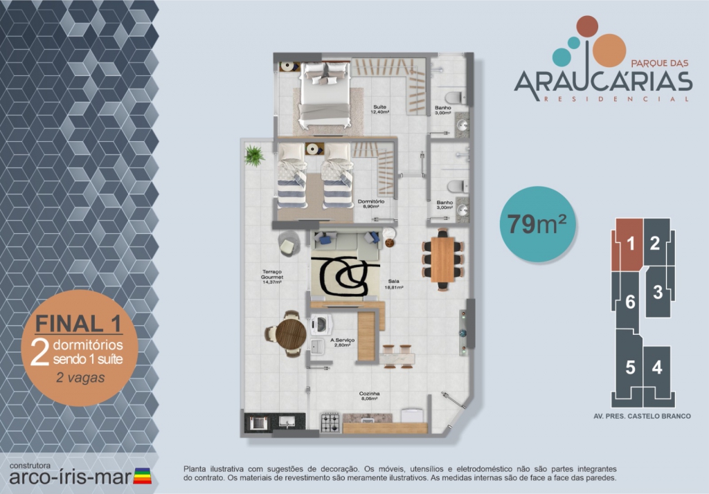 Imagem Apartamento com 2 Quartos à Venda, 86 m²em Real - Praia Grande