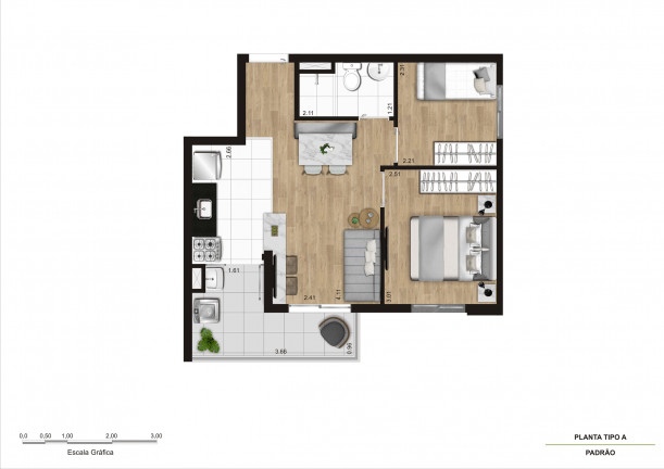 Imagem Apartamento com 2 Quartos à Venda, 42 m² em Parque Maria Helena - São Paulo