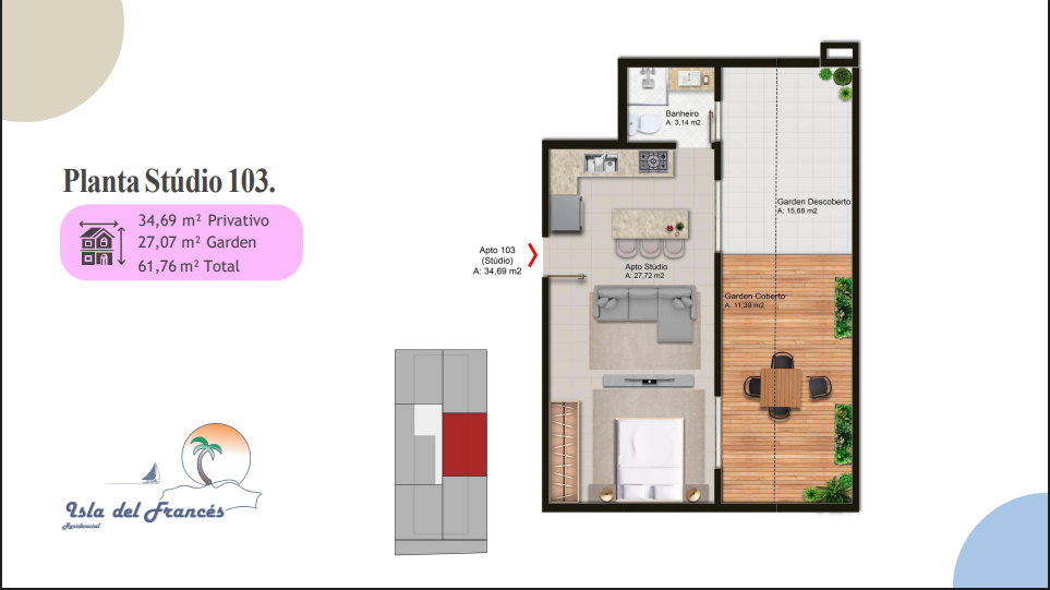 Imagem Studio com 1 Quarto à Venda, 25 m² em Canasvieiras - Florianópolis