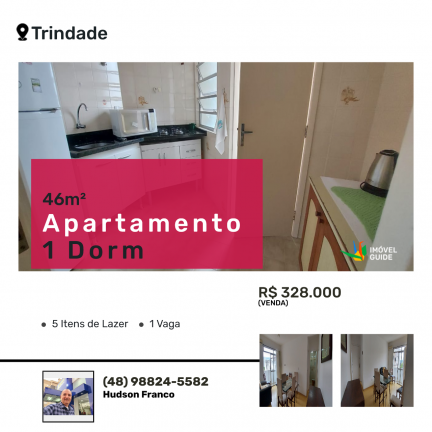 Apartamento com 1 Quarto à Venda, 46 m² em Trindade - Florianópolis