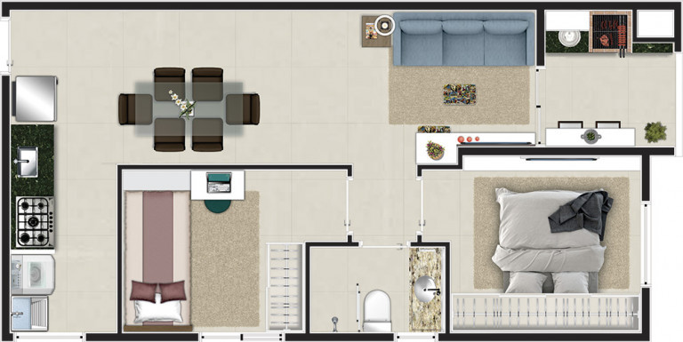 Imagem Apartamento com 2 Quartos à Venda, 45 m² em Jardim São Nicolau - São Paulo Imagem Apartamento com 2 Quartos à Venda, 45 m² em Jardim São Nicolau - São Paulo