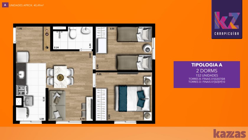 Imagem Apartamento com 2 Quartos à Venda, 40 m² em Vila da Oportunidade - Carapicuíba