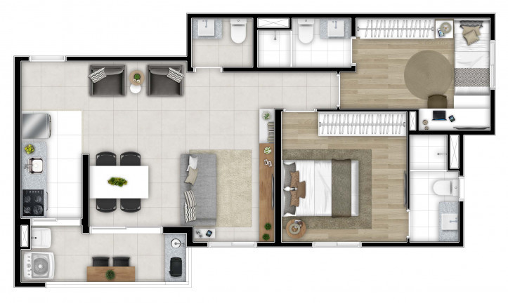 Imagem Apartamento com 2 Quartos à Venda, 57 m² em Jardim Iracema/aldeia - Barueri