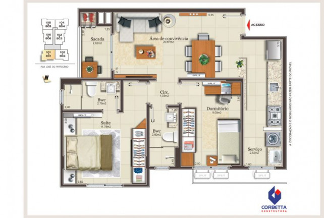 Imagem Apartamento com 2 Quartos à Venda, 69 m² em Centro - Criciúma Imagem Apartamento com 2 Quartos à Venda, 69 m² em Centro - Criciúma