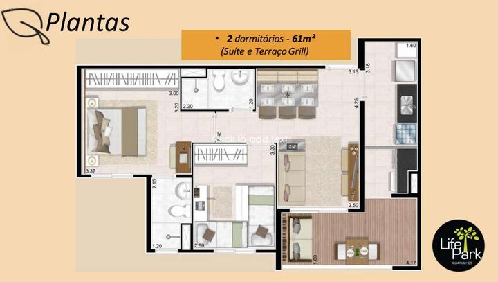 Imagem Apartamento com 2 Quartos à Venda, 62 m² em Vila Leonor - Guarulhos