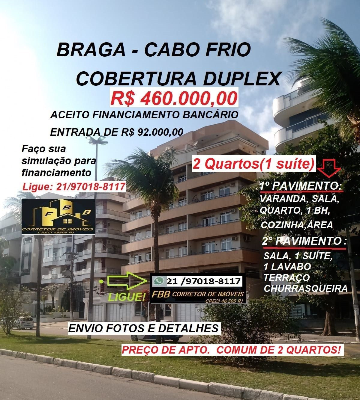 Cobertura com 2 Quartos à Venda, 115 m² em Braga - Cabo Frio