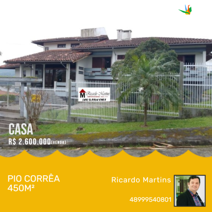 Casa com 3 Quartos à Venda,  em Pio Corrêa - Criciúma