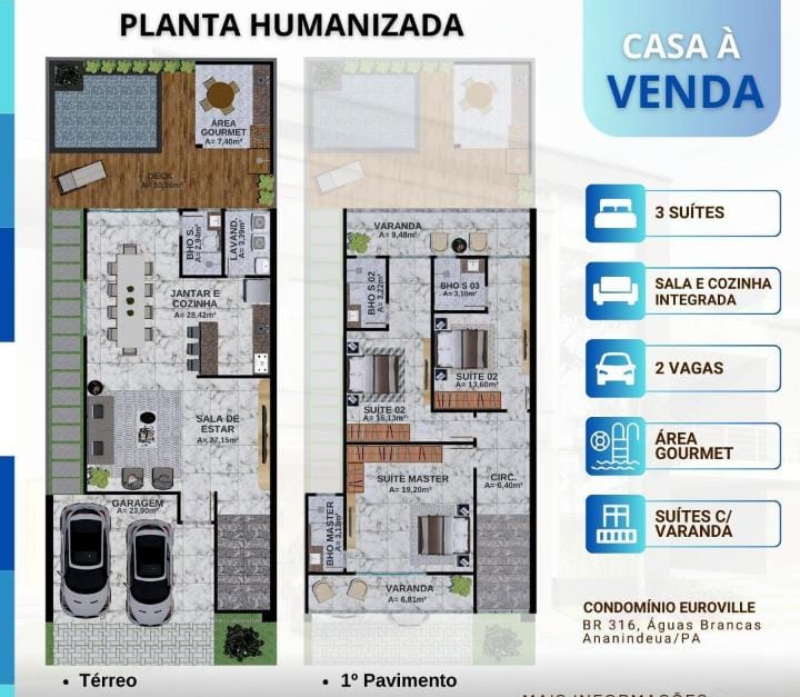 Imagem Casa de Condomínio com 3 Quartos à Venda, 205 m²em Centro - Ananindeua