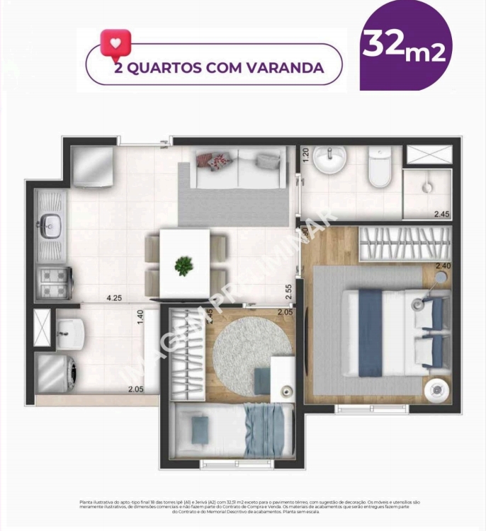 Imagem Apartamento com 2 Quartos à Venda, 34 m² em Vila Zelina - São Paulo