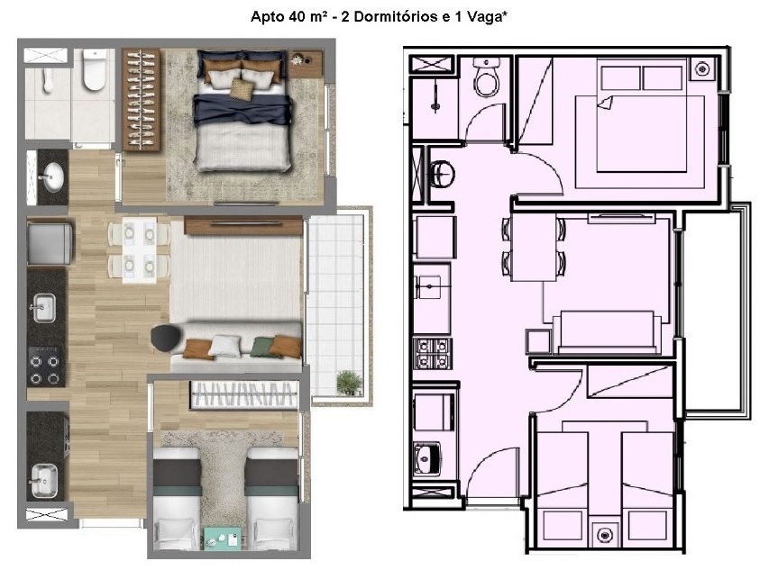 Apartamento com 2 Quartos à Venda, 40 m² em Perdizes - São Paulo