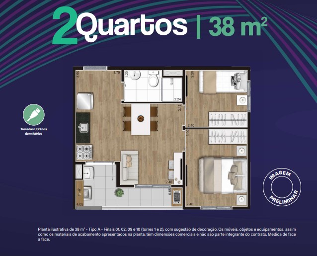 Imagem Apartamento com 2 Quartos à Venda, 50 m² em Várzea de Baixo - São Paulo