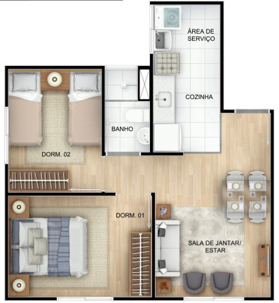 Imagem Apartamento com 2 Quartos à Venda, 41 m² em Campo Grande - Rio de Janeiro