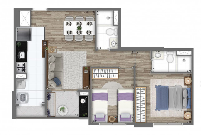 Imagem Apartamento com 2 Quartos à Venda, 56 m² em Vila Andrade - São Paulo Imagem Apartamento com 2 Quartos à Venda, 56 m² em Vila Andrade - São Paulo