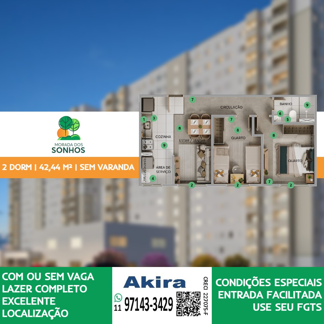 Imagem Apartamento com 2 Quartos à Venda, 42 m²em Botujuru - Mogi das Cruzes