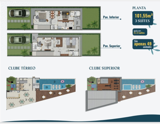 Imagem Casa de Condomínio com 3 Quartos à Venda, 100 m² em Coité - Eusébio