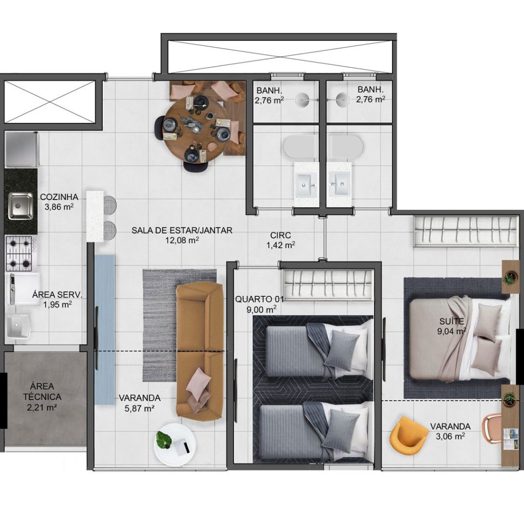 Imagem Apartamento com 2 Quartos à Venda, 60 m² em Interlagos - Vila Velha
